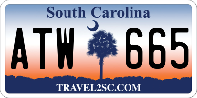 SC license plate ATW665