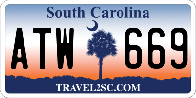SC license plate ATW669