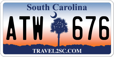 SC license plate ATW676