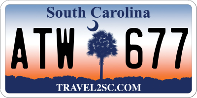 SC license plate ATW677