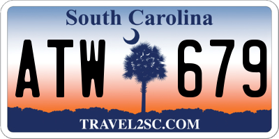 SC license plate ATW679