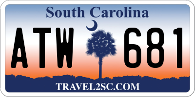SC license plate ATW681