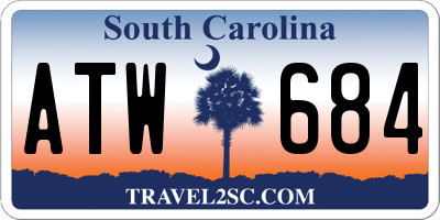 SC license plate ATW684