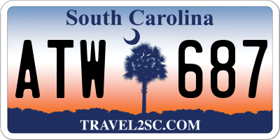 SC license plate ATW687