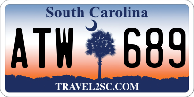 SC license plate ATW689