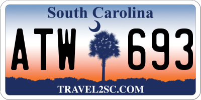 SC license plate ATW693