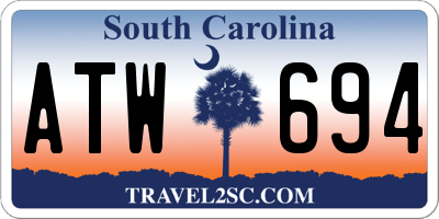 SC license plate ATW694
