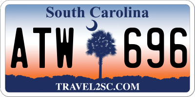SC license plate ATW696