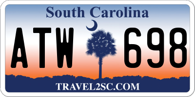 SC license plate ATW698
