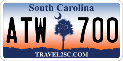 SC license plate ATW700