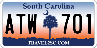 SC license plate ATW701