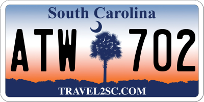 SC license plate ATW702