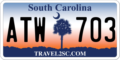 SC license plate ATW703