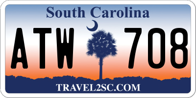 SC license plate ATW708