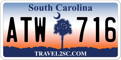 SC license plate ATW716