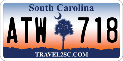 SC license plate ATW718