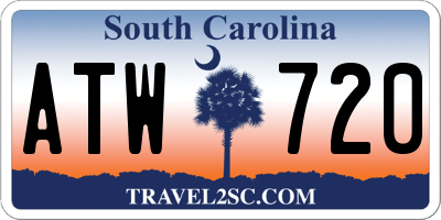 SC license plate ATW720