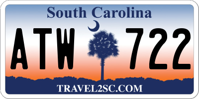 SC license plate ATW722