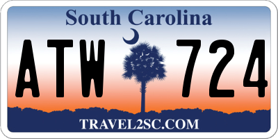 SC license plate ATW724