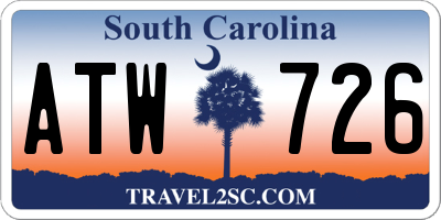 SC license plate ATW726