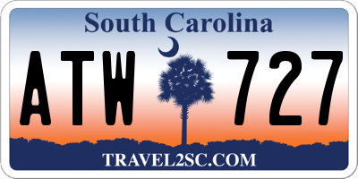 SC license plate ATW727