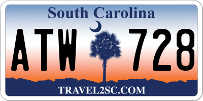 SC license plate ATW728