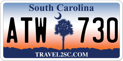 SC license plate ATW730