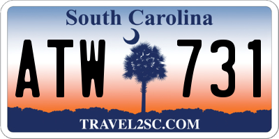 SC license plate ATW731