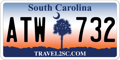 SC license plate ATW732