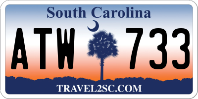 SC license plate ATW733