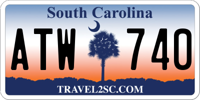 SC license plate ATW740