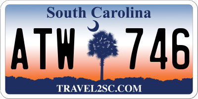SC license plate ATW746