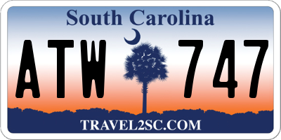 SC license plate ATW747