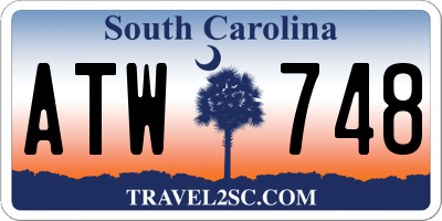 SC license plate ATW748