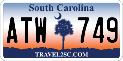 SC license plate ATW749