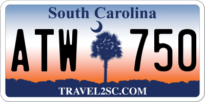 SC license plate ATW750