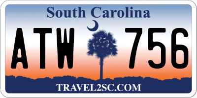 SC license plate ATW756