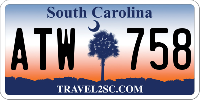 SC license plate ATW758