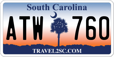 SC license plate ATW760