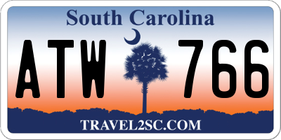 SC license plate ATW766