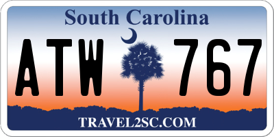 SC license plate ATW767