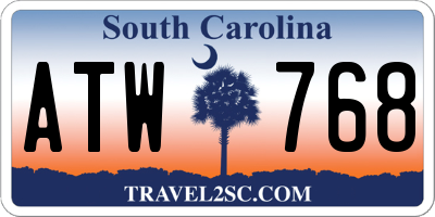 SC license plate ATW768