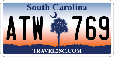 SC license plate ATW769
