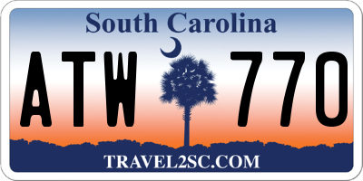 SC license plate ATW770