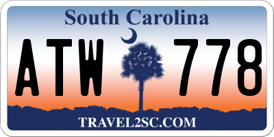 SC license plate ATW778