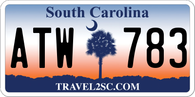SC license plate ATW783