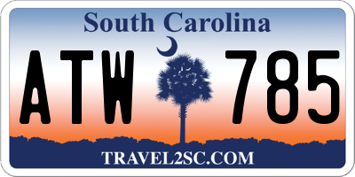 SC license plate ATW785