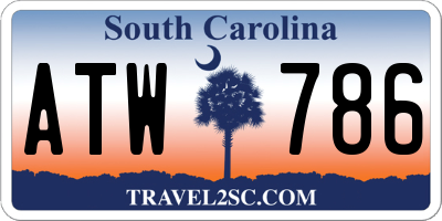 SC license plate ATW786