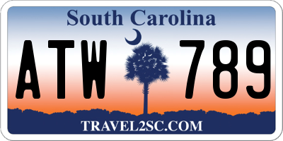 SC license plate ATW789