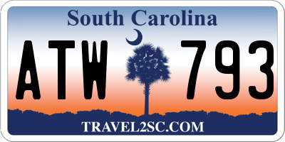 SC license plate ATW793